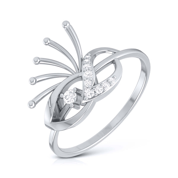 Dream Wedding Ring, Platinum Black Diamond Leaf Ring ADLR238